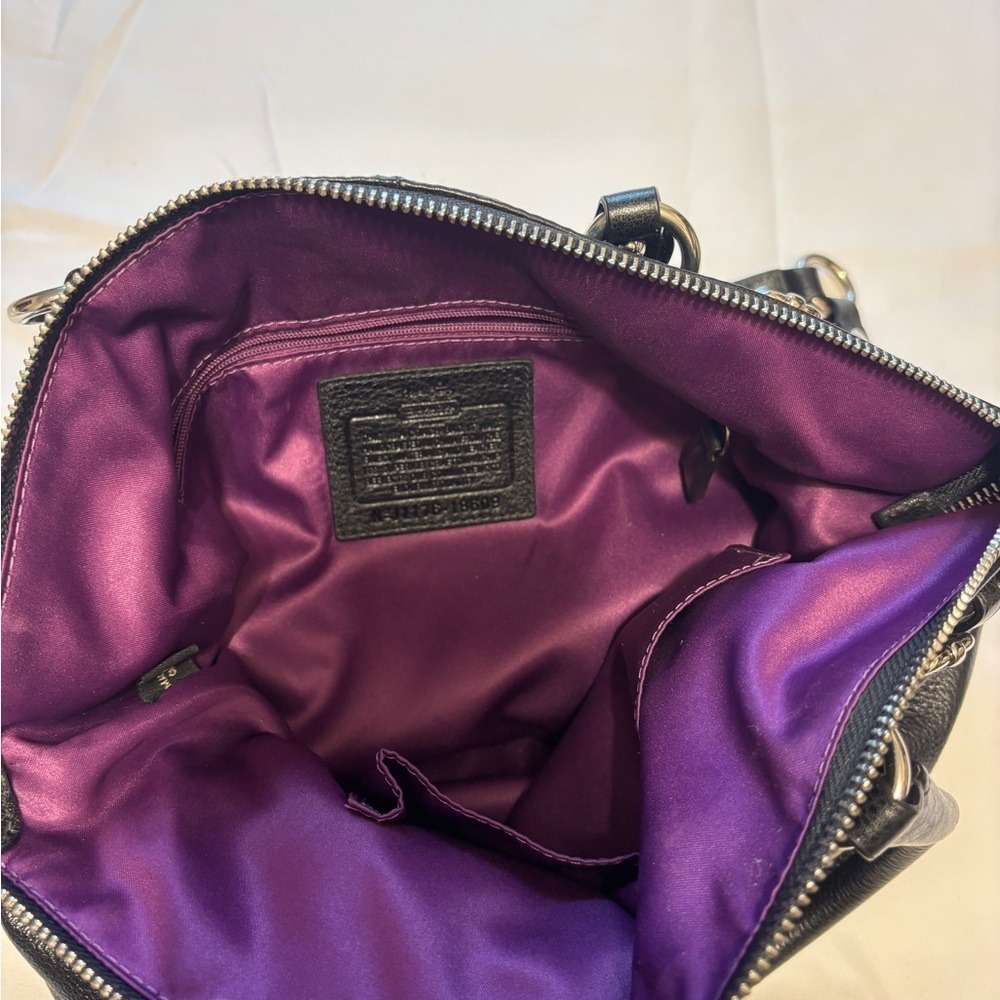 Super Stylish Coach Madison Black Leather Convertible Satchel W Shoulder Strap - Picture 8 of 9